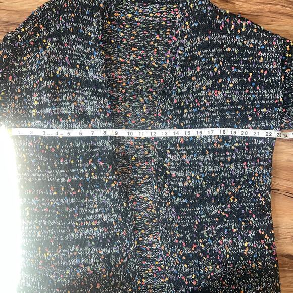 Black Multicolor Speckle Knit Oversized Chunky Fun Knit Cardigan Sizes Size XXL - Picture 9 of 9